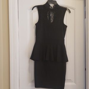 Black dress with crochet neck line